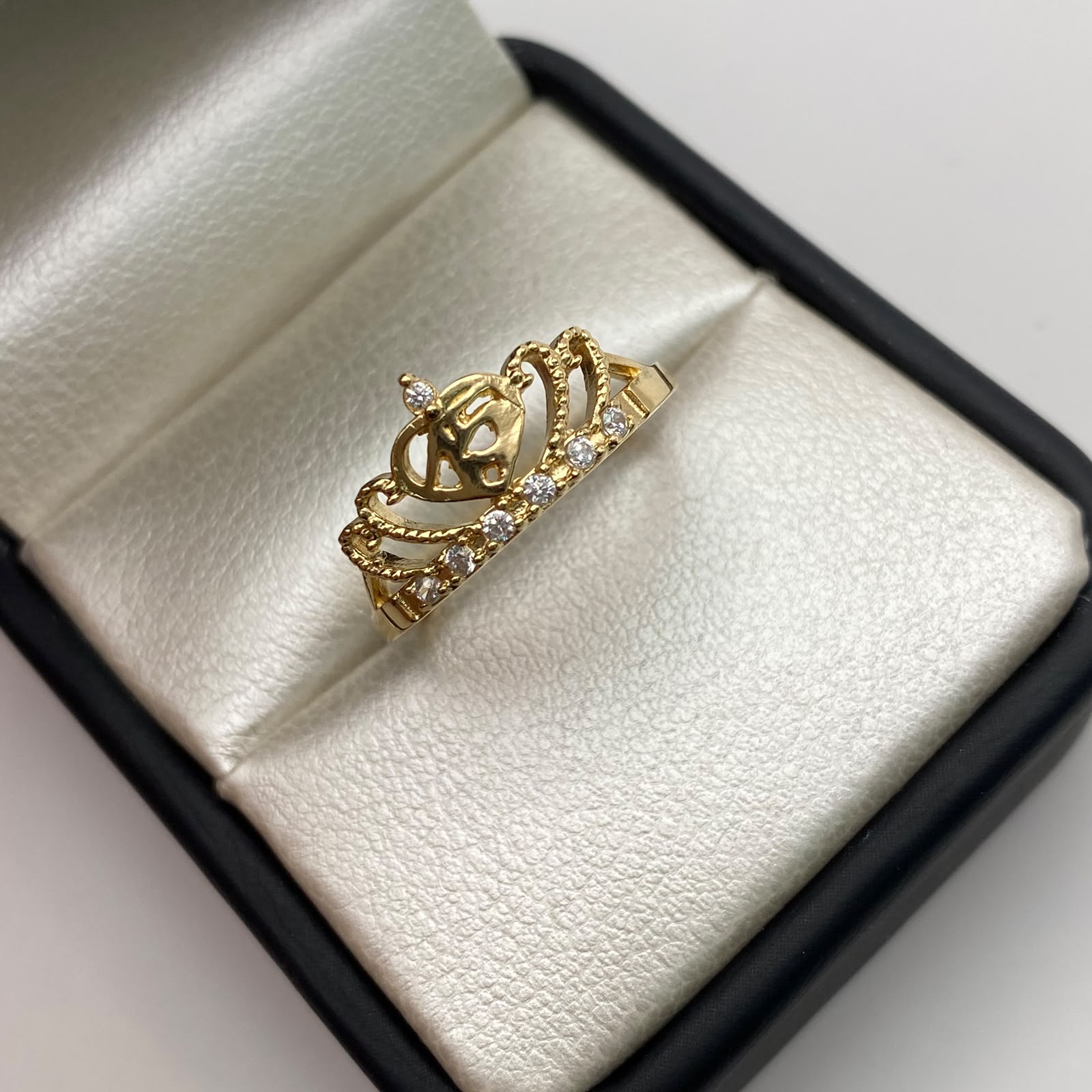 Anillo 15 Casting Blanco Oro amarillo 18k / Talla 8 / 2,35 Gr