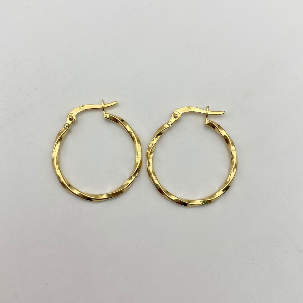 Candonga delgada entorchada Oro amarillo 1,2 Gr / 2,5 Cm