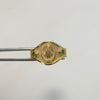 Anillo Troquel virgen milagrosa circones verde Oro amarillo 18k / Talla 9 3/4 / 2,9 Gr / 5 mm