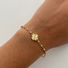 Pulso It Flor diamantada balines 3mm Tres oros 18k  / 2,55 Gr / 0,8 mm / 19 Cm