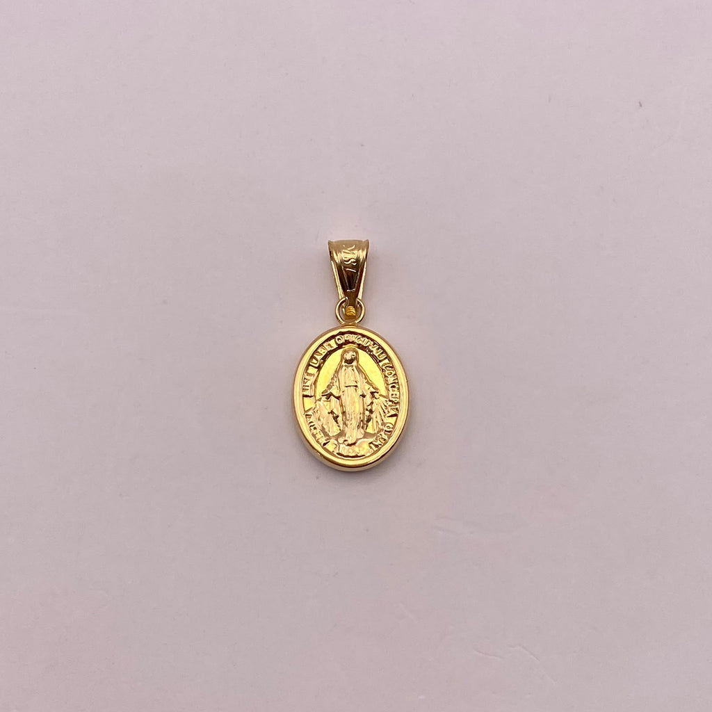 Dije Virgen milagrosa Oro amarillo 18k 0,85 Gr / 11,3 mm / 2,3 Cm