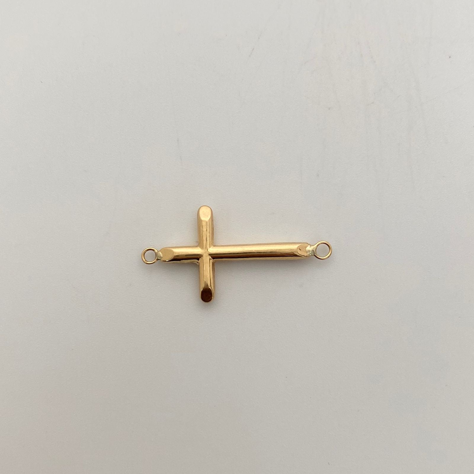 Herraje Cruz Tubular Oro amarillo 18k 0,7 Gr / 3,2 Cm