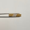 Anillo It militar triple fila circones blancos Oro amarillo 18k / Talla 7 1/2 / +3 / 2,7 Gr