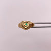Anillo Troquel corazon circon verde Oro amarillo 18k / Talla 8 1/2 / 1,9 Gr / 2,8 mm