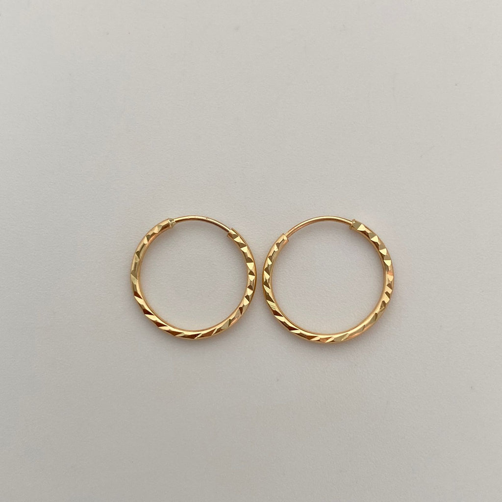 Candonga Imperdibles Diamantada Oro amarillo 18k 0,7 Gr / 1,3 Cm