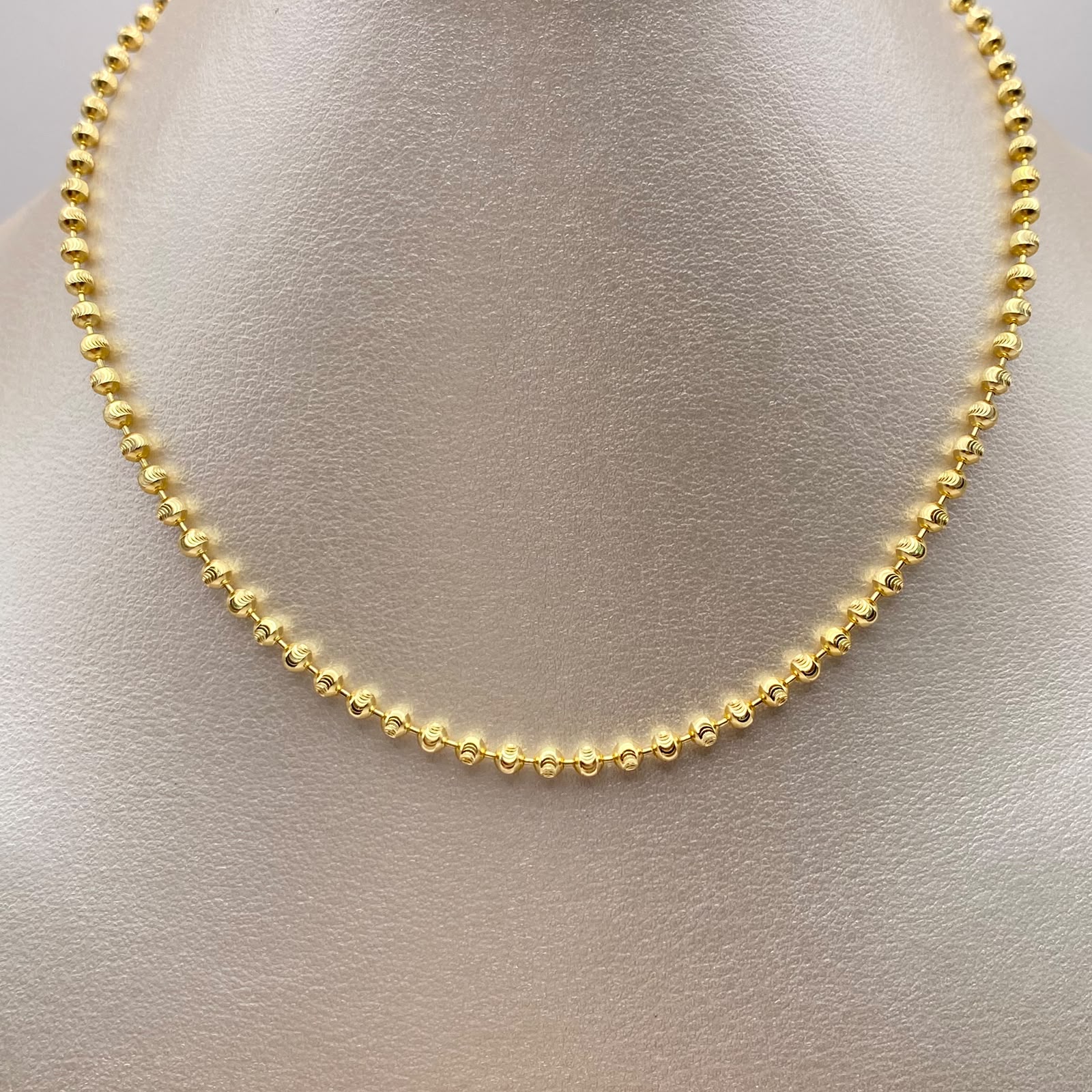 Cadena Militar luna diamantada Oro amarillo 18k +1 / 17,00 Gr / 3 mm / 60 Cm Broche 0,40