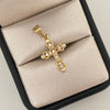Dije cruz casting silueta diamantada Oro amarillo 18k 1,25 Gr / 2,6 Cm