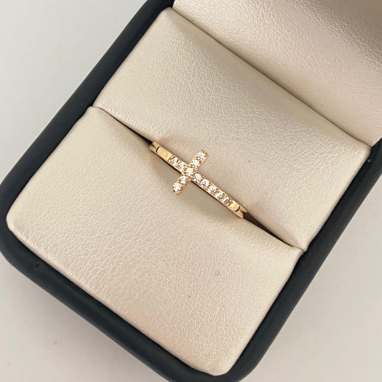 Anillo cruz casting Oro amarillo 18k / Talla 6 1/2 / 1,35 Gr