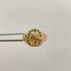 Anillo herradura con circones verdes  Oro amarillo 18k / Talla 10 1/2 / 6,65 Gr