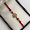 Pulsera tejida Herraje san benito bolas diamantadas 6mm Oro amarillo 18k 1,05 Gr