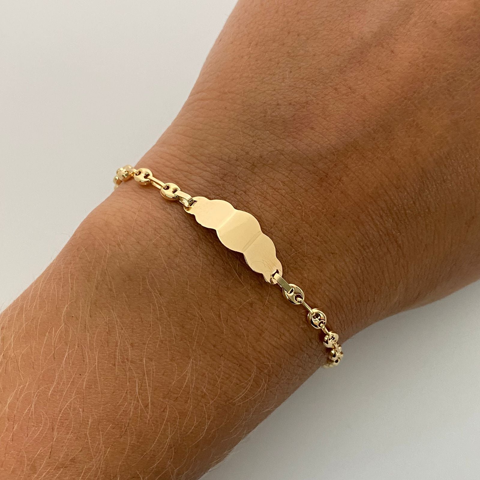 Pulso bebé gc placa nube Oro amarillo 18k 1,90 Gr / 7,9 mm / 16 Cm Broche 0,15