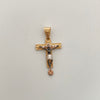 Dije Cruz Cristo Casting Tres oros 18k 3,1 Gr / 19,1 mm / 3,5 Cm