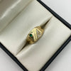 Anillo cuadro circon verde y lineas  Oro amarillo / Talla 10 / 4,05 Gr