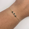 Pulso It Tres trebol negro Oro amarillo 18k 1,59 Gr / 0,9 mm / 19,2 Cm