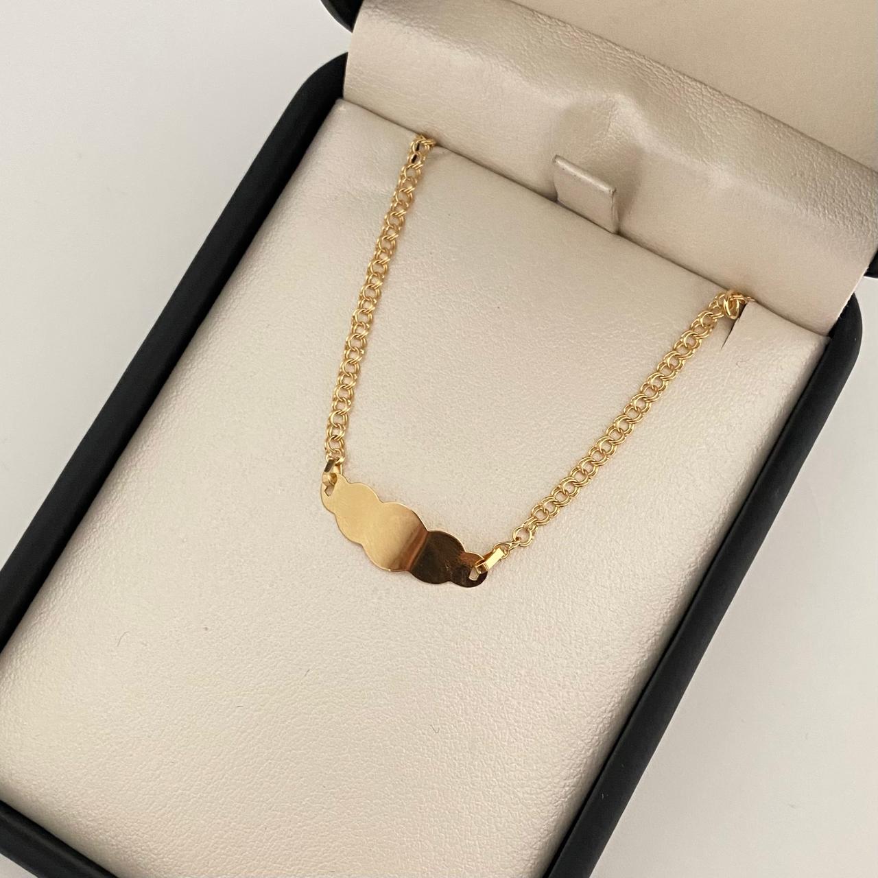 Pulso bebé nube aro doble Oro amarillo 18k 1,45 Gr / 2,5 mm / 14,5 Cm Broche 0,15