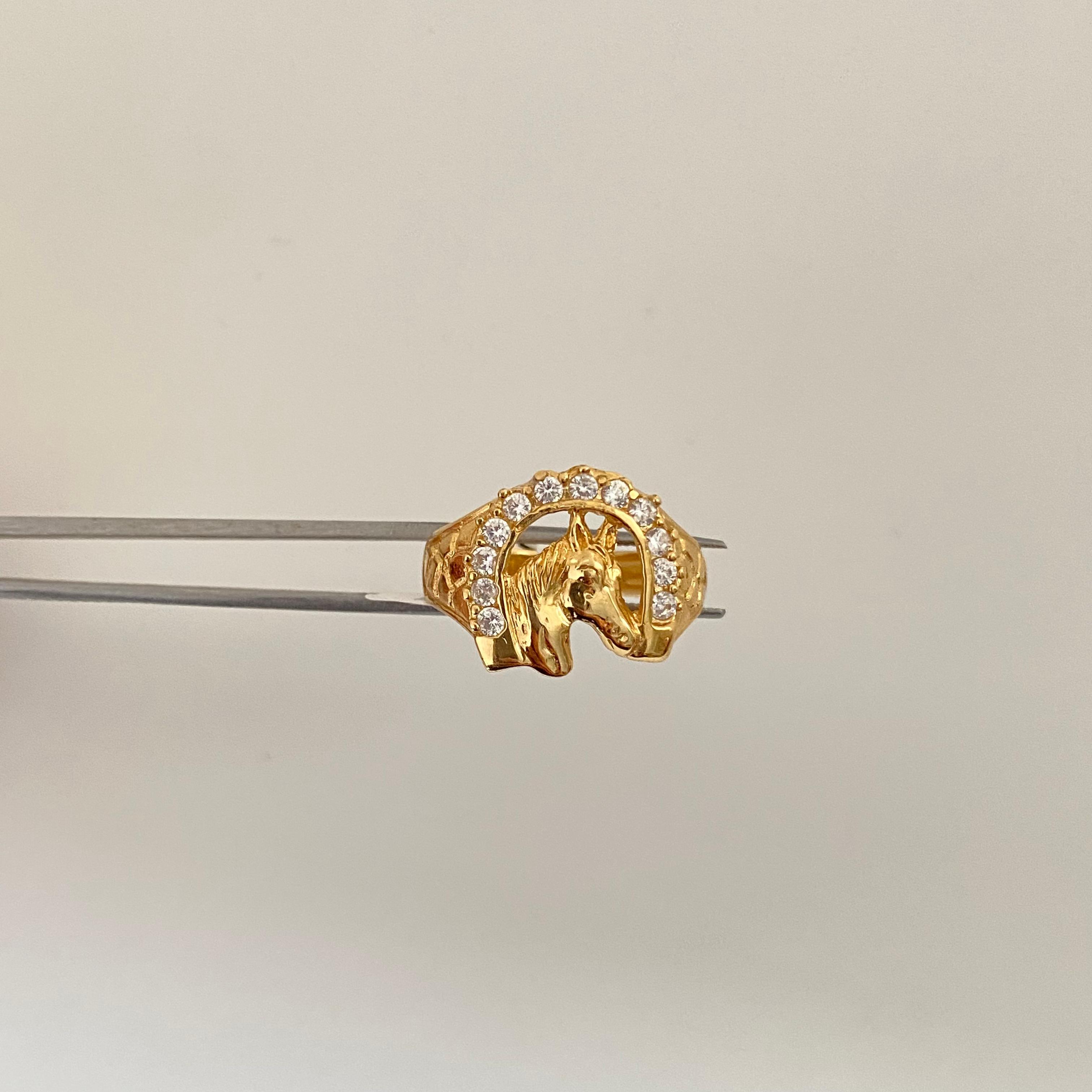 Anillo herradura casting Oro amarillo 18k / Talla 9 1/2 / 5,1 Gr