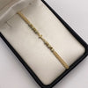 Pulsera tejida Herraje cruz lisa bolas diamantadas 4mm hilo beige  Oro amarillo 18k 0,45 Gr