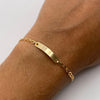 Pulso bebé tejido gota placa rectangulo Oro amarillo 1,25 Gr / 15 Cm  Broche 0,15