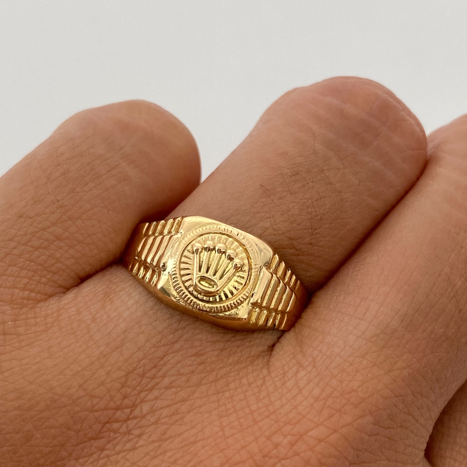 Anillo Corona Rx Oro amarillo 18k / Talla 10 / 2,35 Gr / 4 mm
