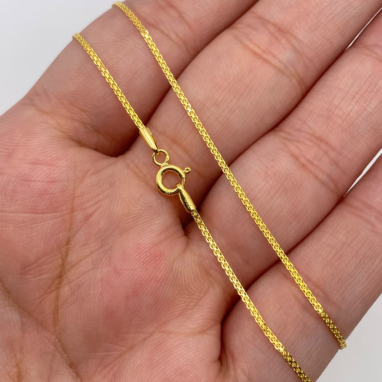 Cadena It Mini china espejo Oro amarillo 18k +1 / 1,54 Gr / 1 mm / 45 Cm
