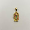 Dije Virgen de guadalupe circones multicolor Oro amarillo 18k 2,95 Gr / 12,5 mm / 3 Cm