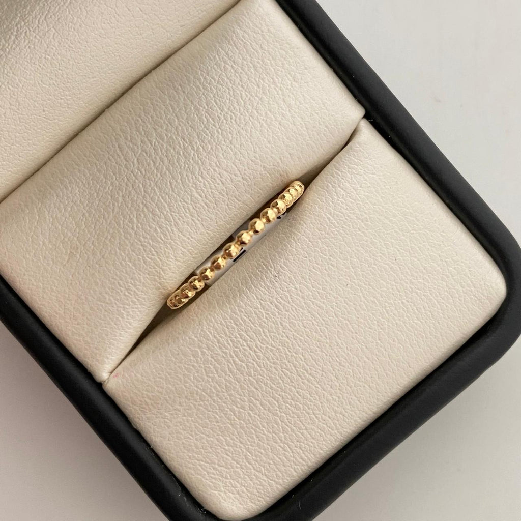 Anillo bolas lisas  Oro amarillo 18k / Talla 5 / 1,45 Gr