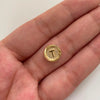 Herraje Letra T Diamantada Oro amarillo 18k 0,5 Gr / 1,1 Cm
