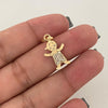 Dije niño centro circones blancos Oro amarillo 18k 1,95 Gr / 1,8 Cm