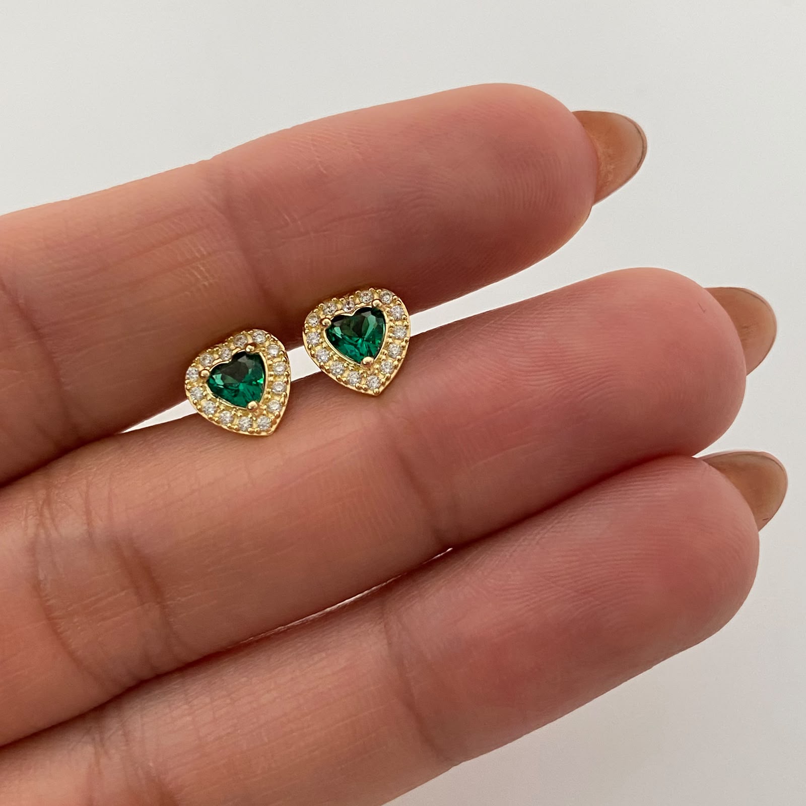 Topos Corazon Casting Verde Oro amarillo 18k 1,3 Gr / 7,8 mm