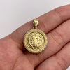 Dije It San benito circones blancos Oro amarillo 18k +2 / 2,02 Gr / 19,5 mm / 2,7 Cm