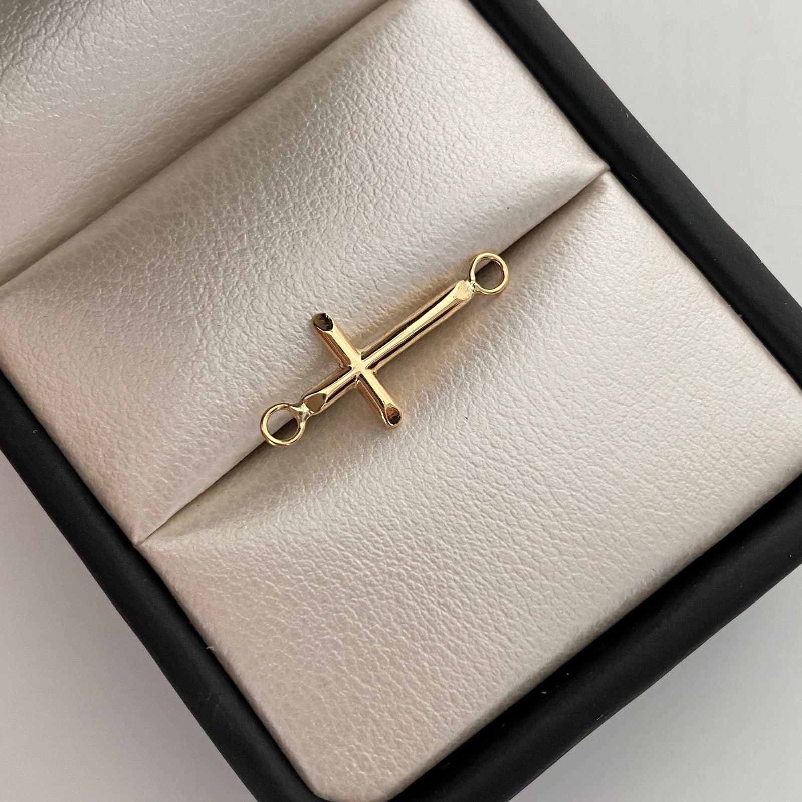 Herraje Cruz Tubular Oro amarillo 18k 0,3 Gr / 9,4 Cm