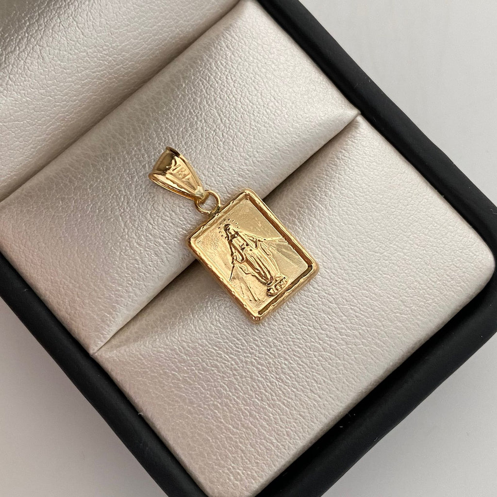 Dije Placa Virgen Milagrosa Oro amarillo 18k 0,95 Gr / 10,2 mm / 2,2 Cm