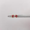 Topos flor circones fucsias y blancos Oro amarillo 18k 0,9 Gr / 6,43 mm