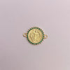 Herraje san benito circones verdes Oro amarillo 18k 1,45 Gr / 2 Cm