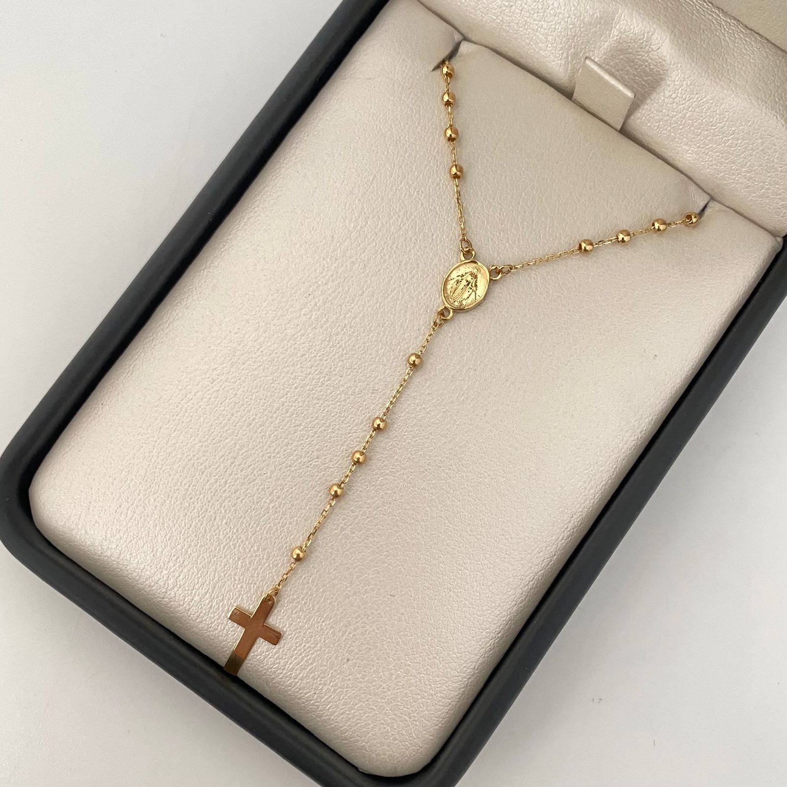 Rosario It virgen milagrosa balines lisos Oro amarillo 18k +4 / 3,20 Gr / 2,0 mm / 45 Cm