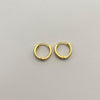 Candonga Tipo huggies fila doble circones blancos Oro amarillo 18k 1,6 Gr / 1 Cm