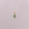 Dije Corazon circon azul y blancos Oro amarillo 18k 0,7 Gr / 7,7 mm / 1,5 Cm