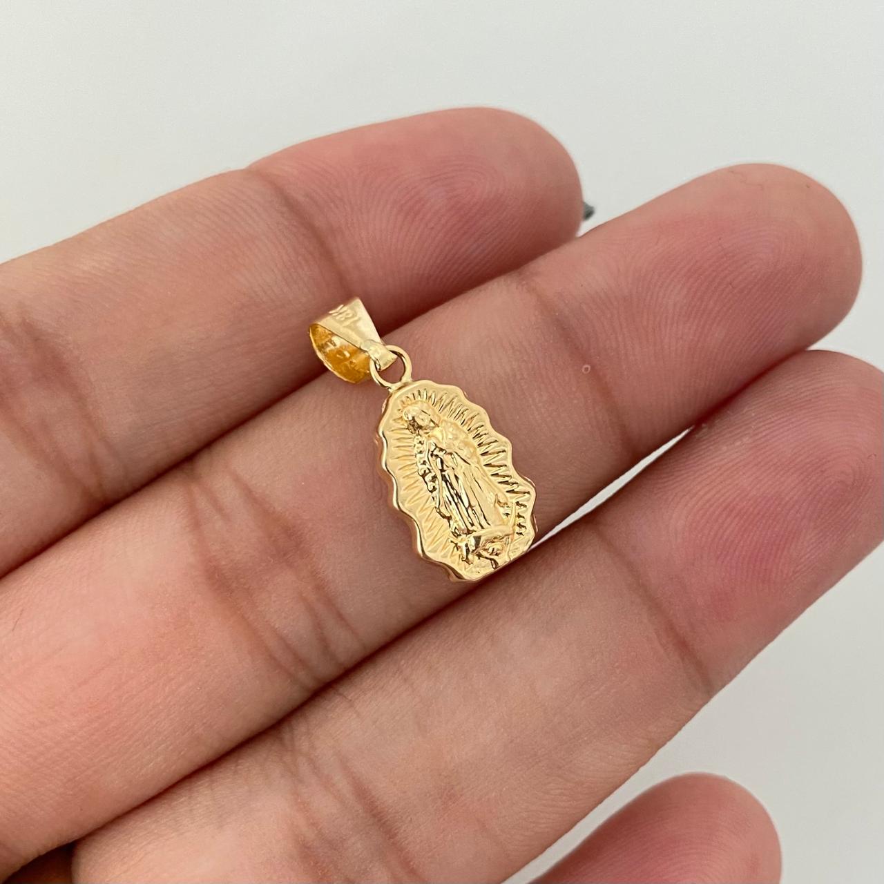 Dije silueta virgen guadalupe Oro amarillo 18k 0,75 Gr / 2,0 Cm