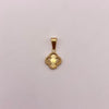 Dije trebol diamantado Oro amarillo 18k 1,15 Gr / 12,4 mm / 2,5 Cm