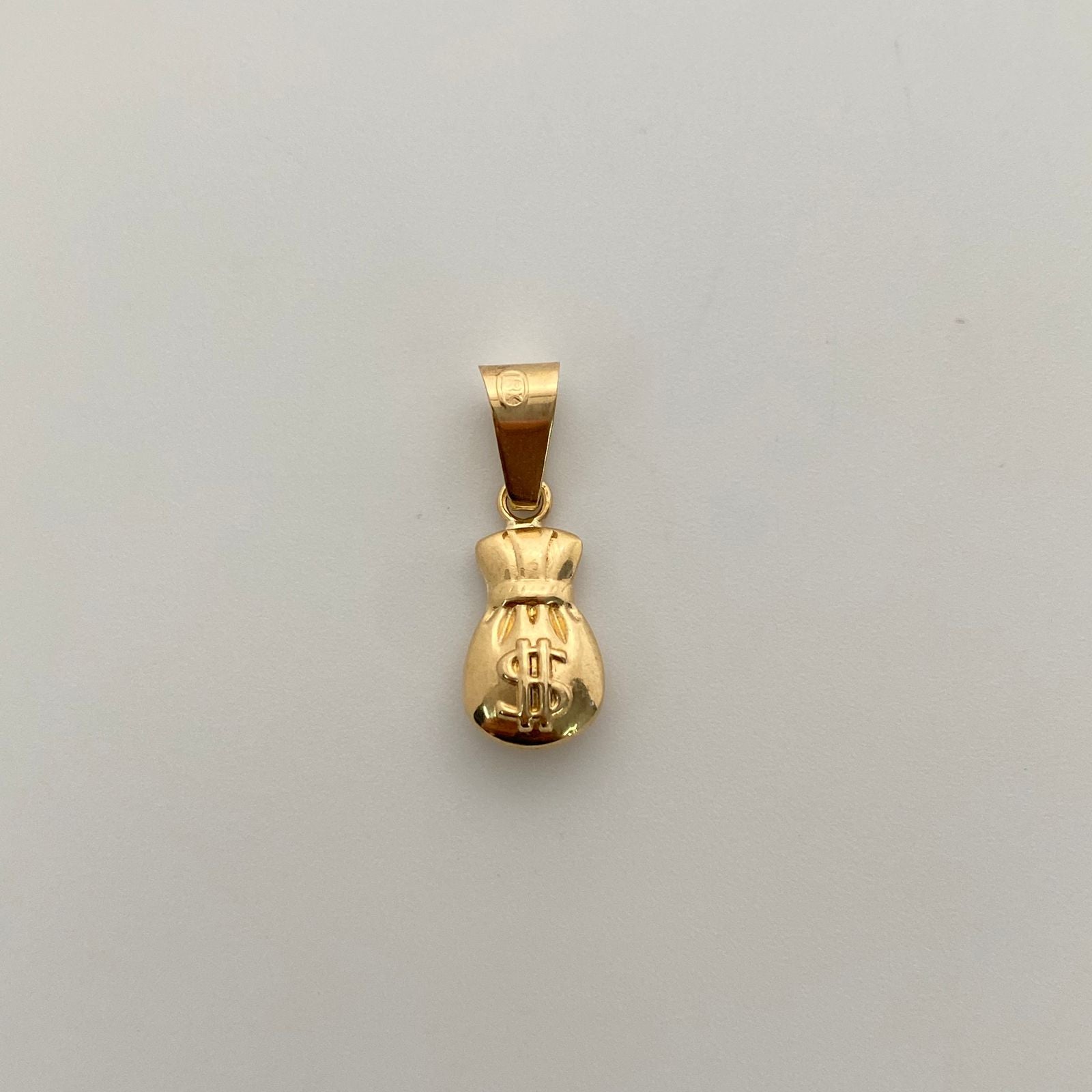 Dije Bolsa de Valores Oro amarillo 18k 0,95 Gr / 8,2 mm / 2,4 Cm