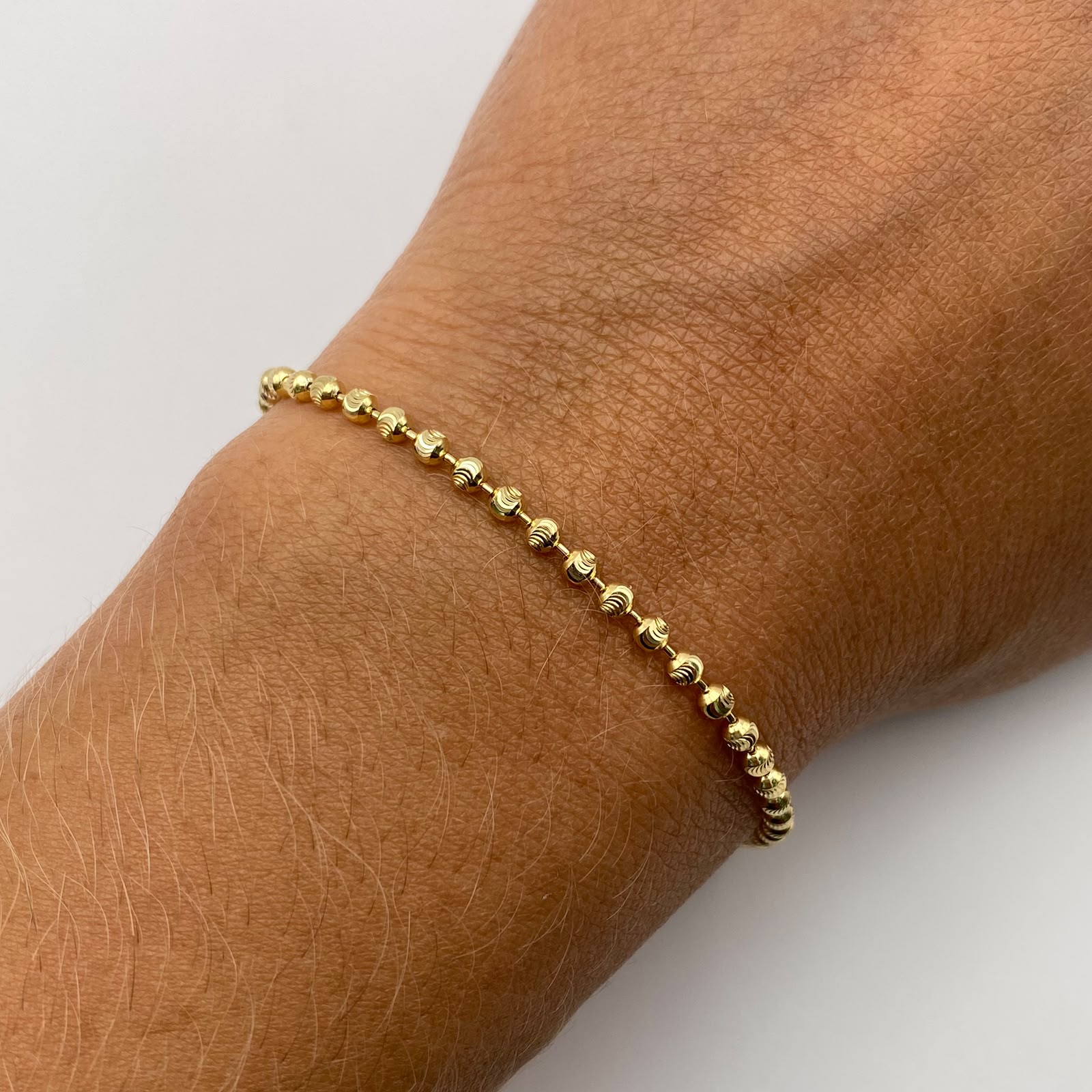 Pulso Militar luna diamantada Oro amarillo 18k +1 / 4,95 Gr / 2,5 mm / 20,3 Cm Broche 0,40