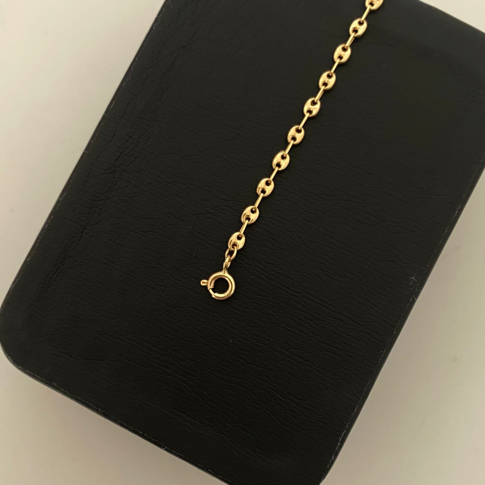 Pulso bebé placa rectangular tejido baby gc Oro amarillo 18k 1,65 Gr / 3,0 mm / 15 Cm Broche 0,15