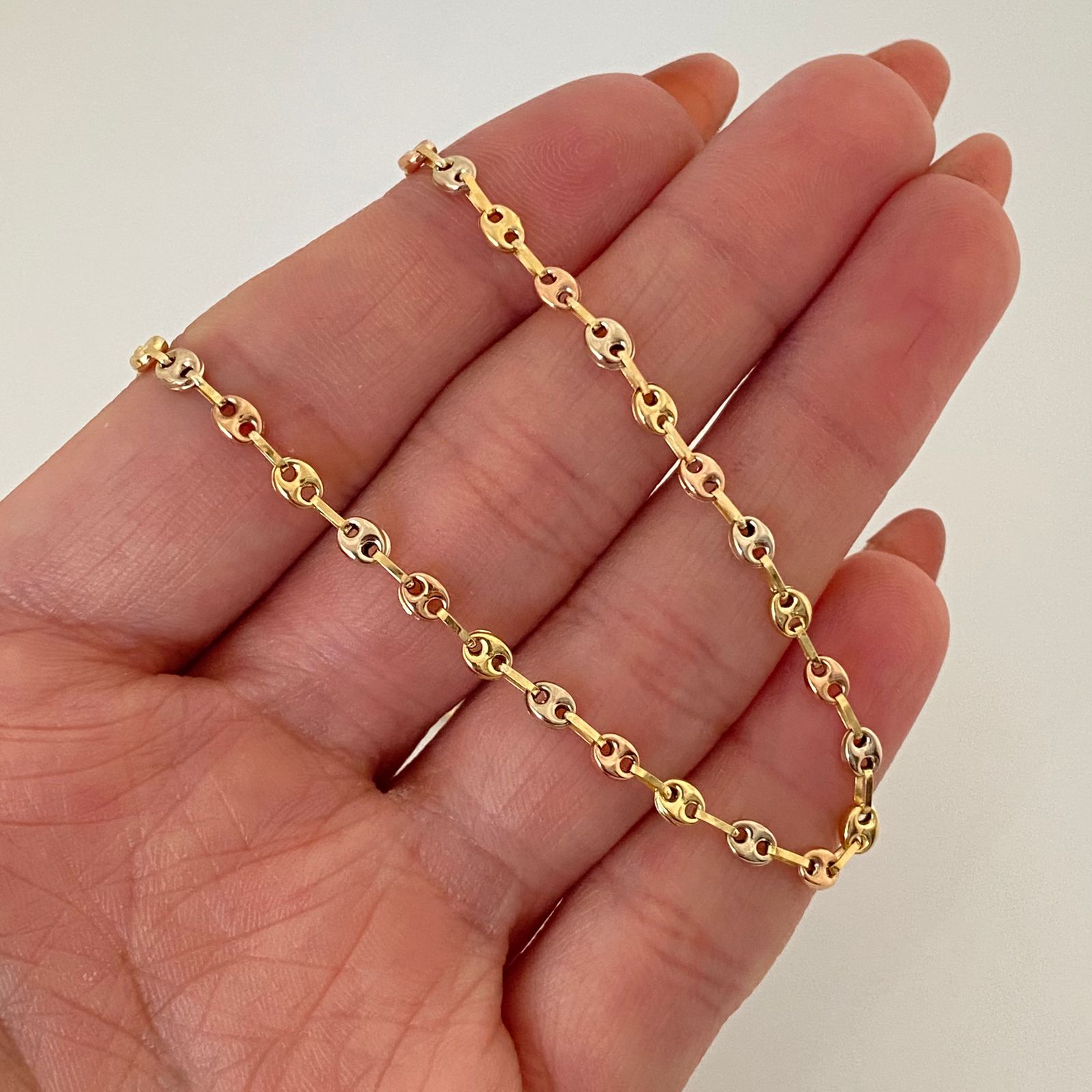 Cadena baby gc Tres oros 18k 5,10 Gr / 3,4 mm / 50 Cm Broche 0,40