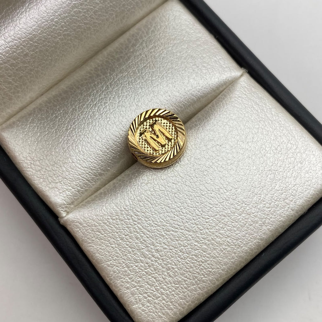 Herraje tambor letra m Oro amarillo 0,55 Gr / 1 Cm