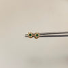 Topos flor centro verde Oro amarillo 18k 0,6 Gr / 5,2 mm