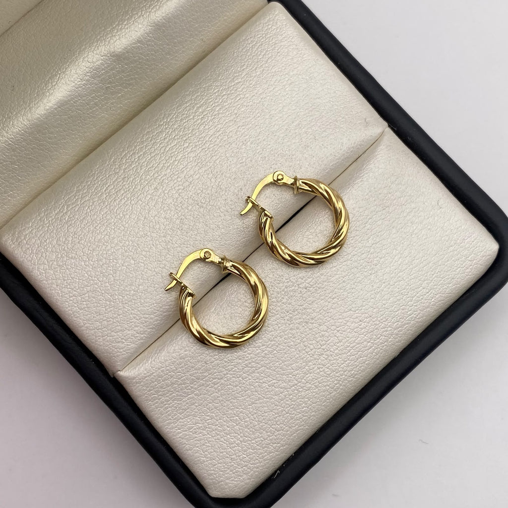 Candonga entorchada Oro amarillo 18k 1,28 Gr / 1,5 Cm