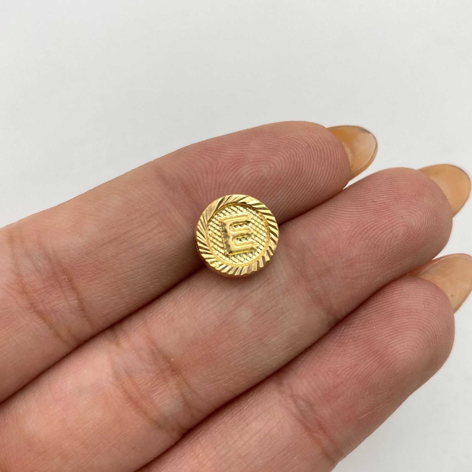 Herraje tambor letra e Oro amarillo 0,5 Gr / 1 Cm