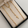 Rosario Virgen Milagrosa Cruz Oro amarillo 18k 6,60 Gr / 3,2 mm / 45 Cm Broche 0,30