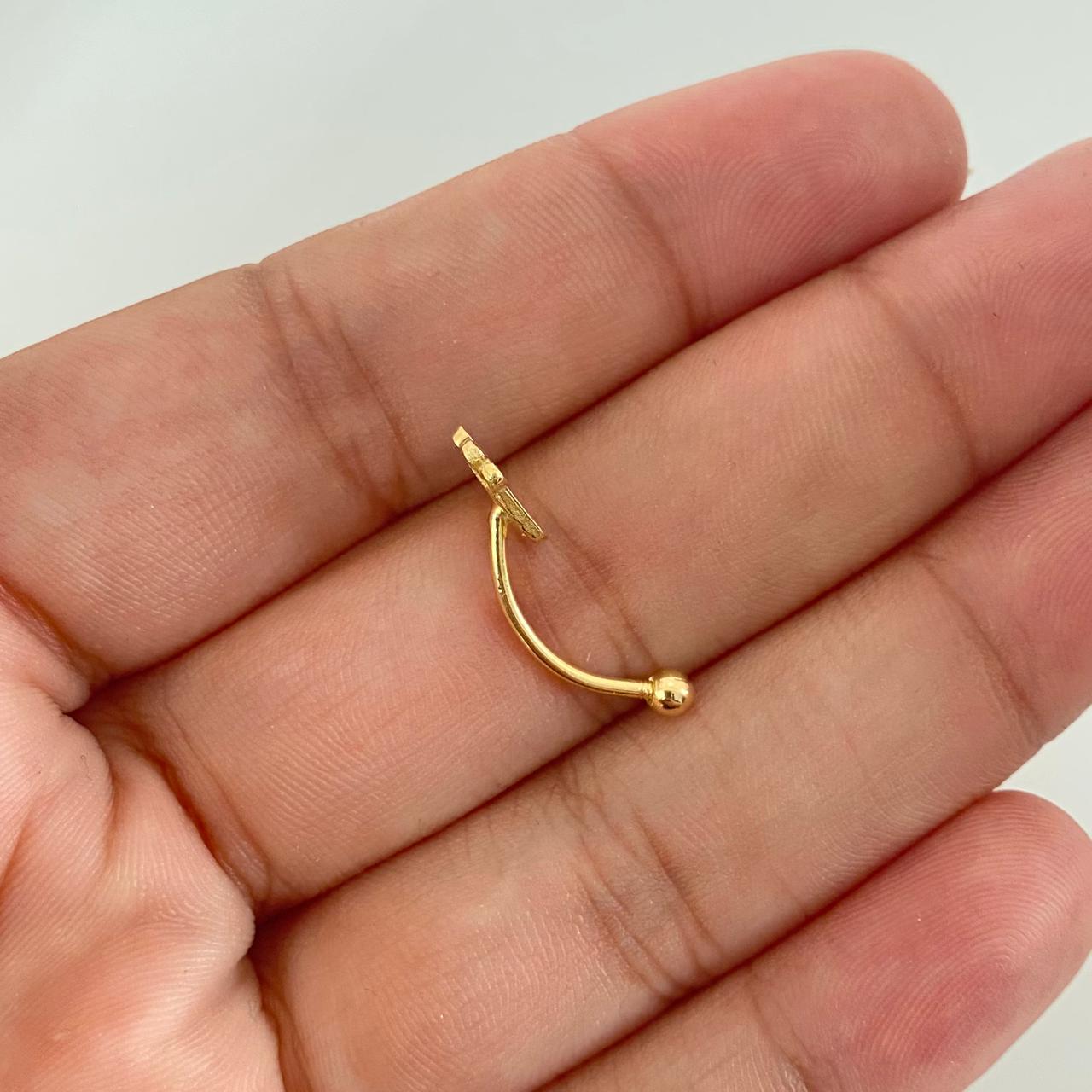 Topos piercing corona curvo (Joya) Oro amarillo 18k 0,90 Gr