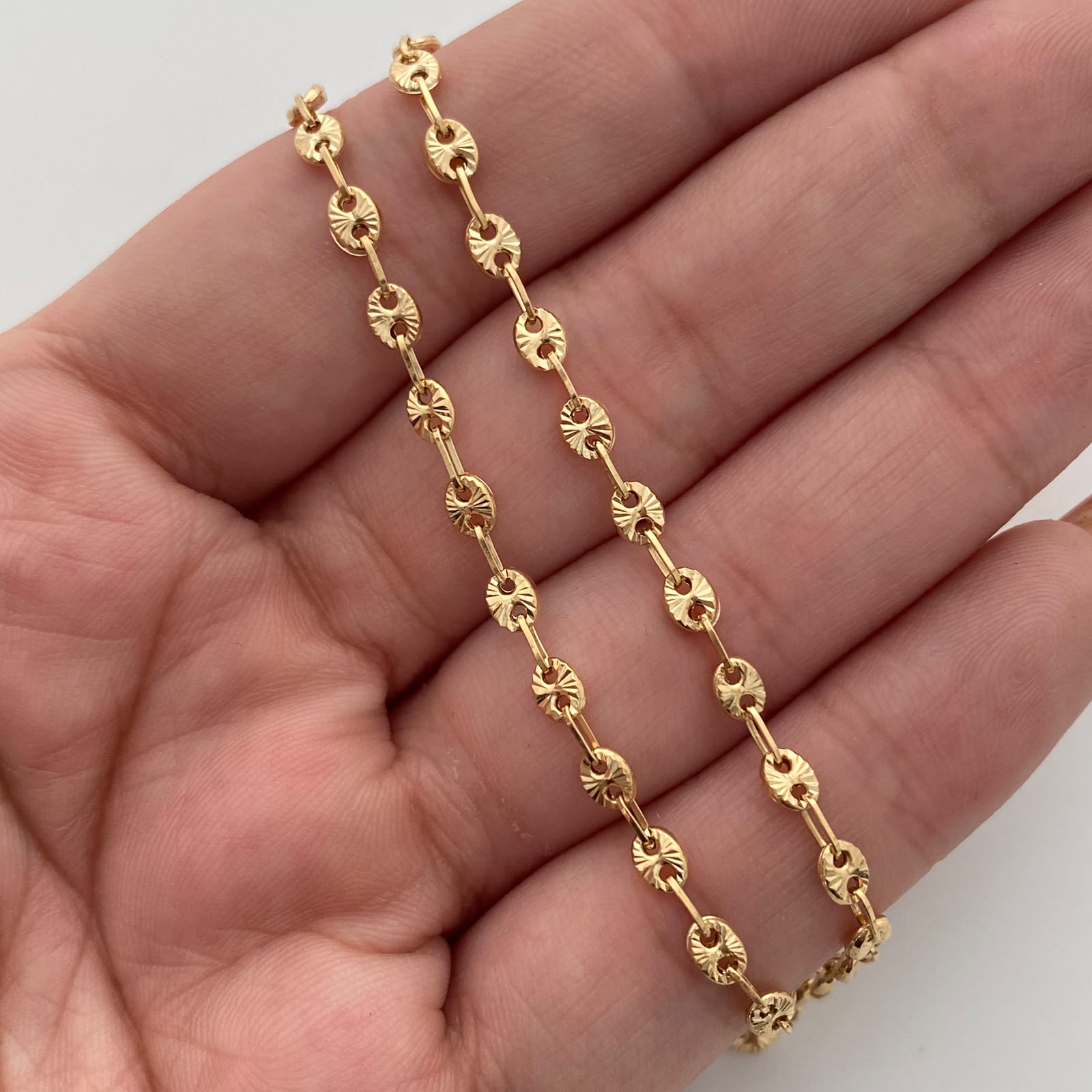 Cadena Gc Diamantado Oro amarillo 18k 7,90 Gr / 3,4 mm / 60 Cm Broche 0,30